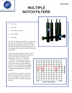 Coaxial Multiple Notch Filters - Data Sheet